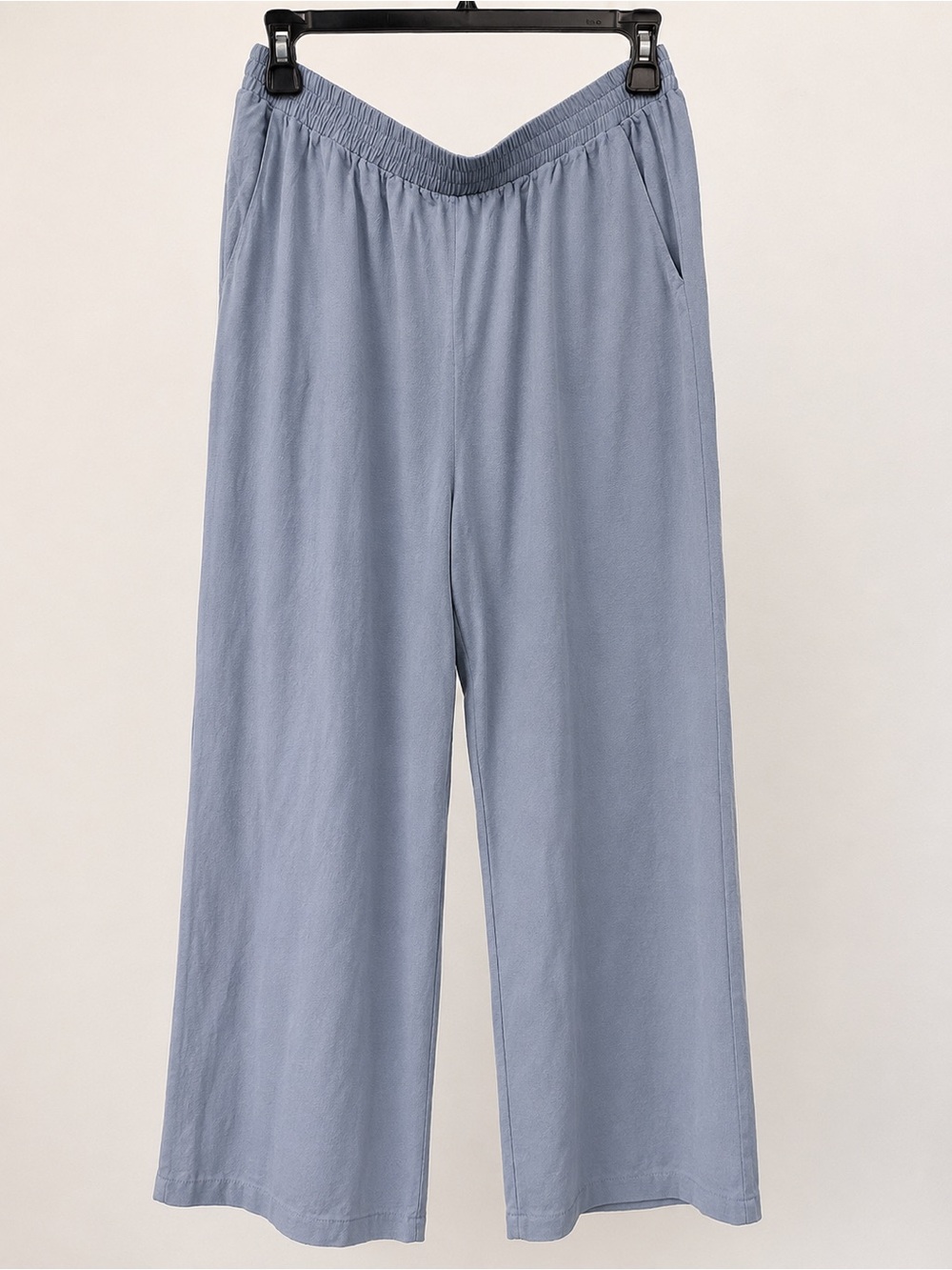 Light Blue Wide Leg Pull-On Pants | Elastic Waist